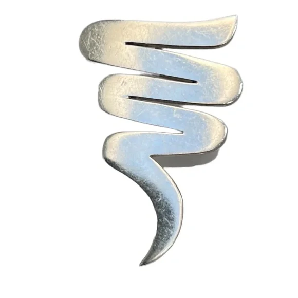 VINTAGE MEXICO STERLING SILVER ZIG ZAG SQUIGGLE BROOCH/PENDANT